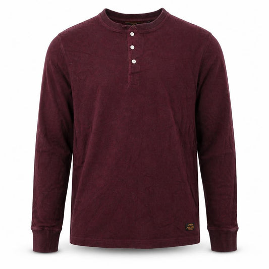 Superdry Men’s Red XL Henley Long Sleeve Cotton Sweatshirt