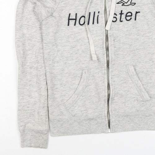 Hollister Men’s Grey XS Full Zip Hooded Logo Fleece Hoodie