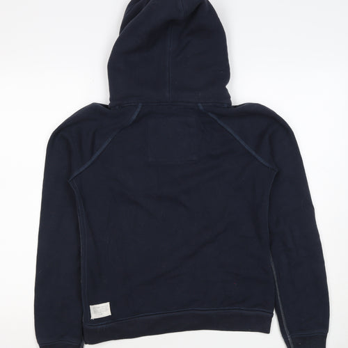 Abercrombie & Fitch Men Navy L Pullover Hoodie Logo Pocket Cotton Blend