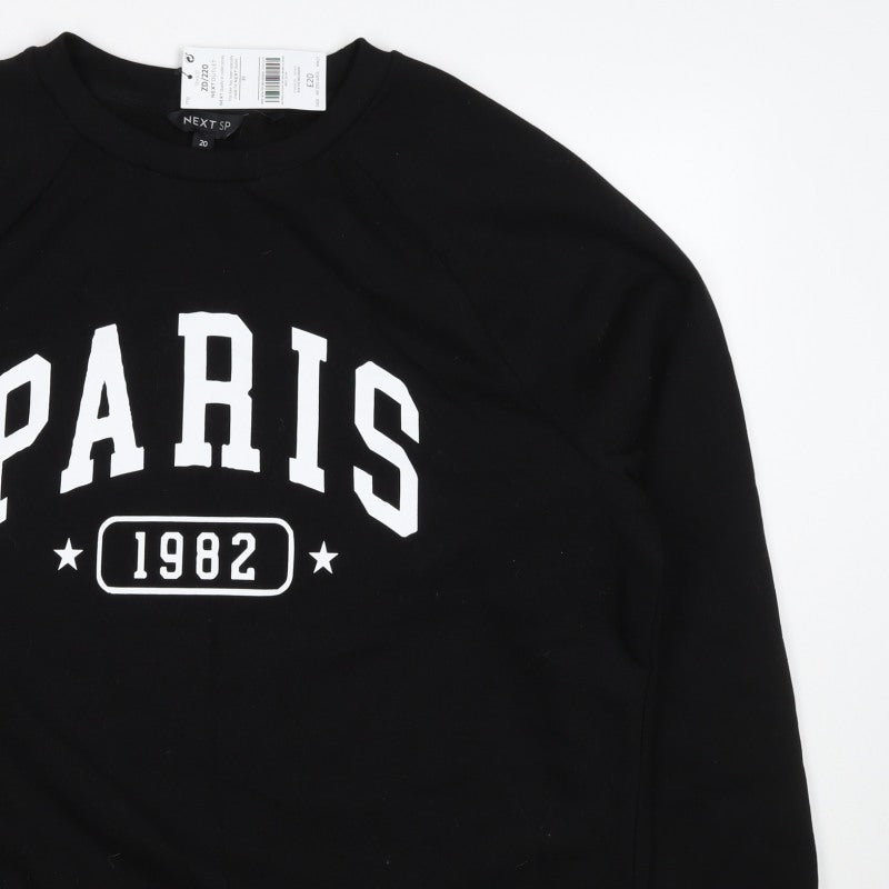 Next SP Women’s Black UK 20 Paris 1982 Graphic Pullover Sweatshirt
