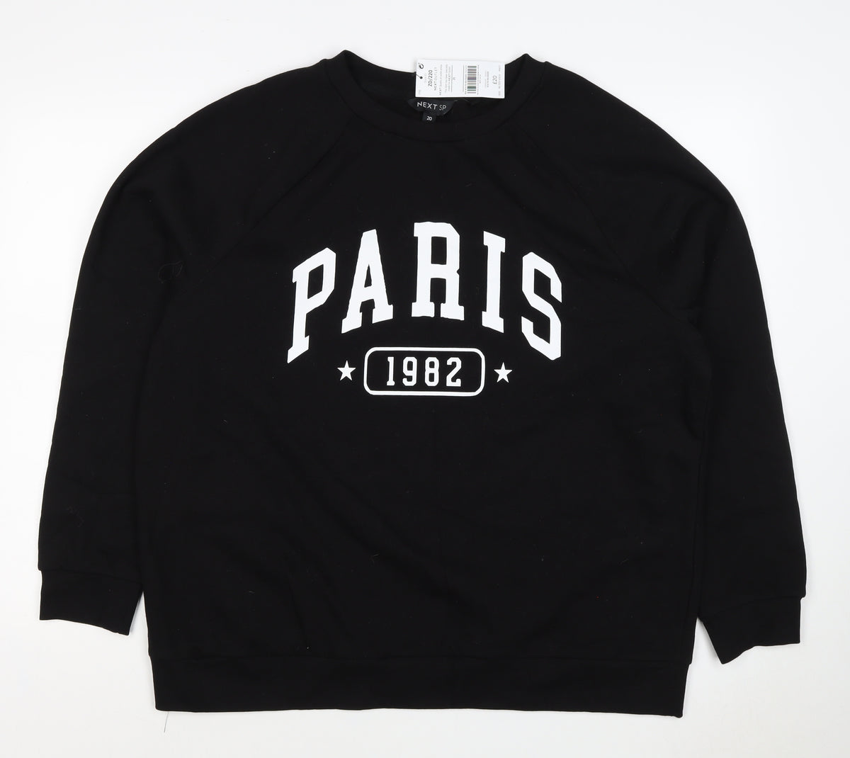 Next SP Women’s Black UK 20 Paris 1982 Graphic Pullover Sweatshirt