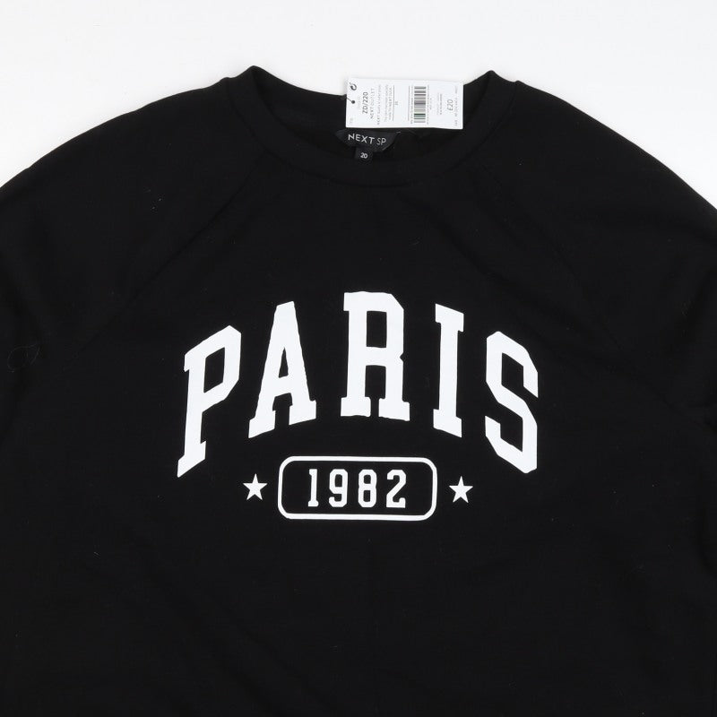 Next SP Women’s Black UK 20 Paris 1982 Graphic Pullover Sweatshirt