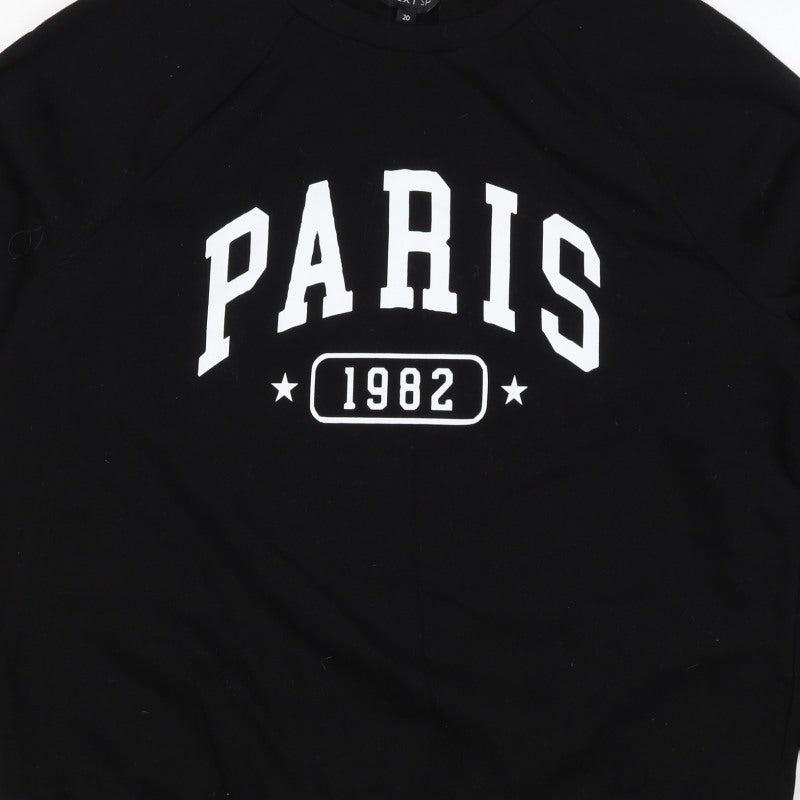 Next SP Women’s Black UK 20 Paris 1982 Graphic Pullover Sweatshirt