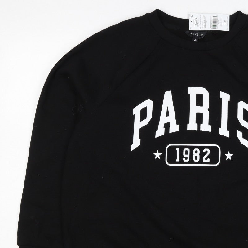 Next SP Women’s Black UK 20 Paris 1982 Graphic Pullover Sweatshirt