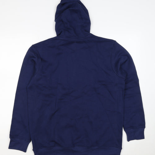 Nike Women Blue L Pullover Hoodie Logo Fleece Pockets