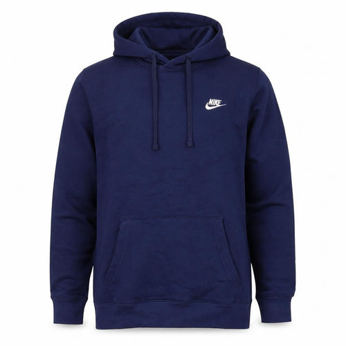 Nike Women Blue L Pullover Hoodie Logo Fleece Pockets