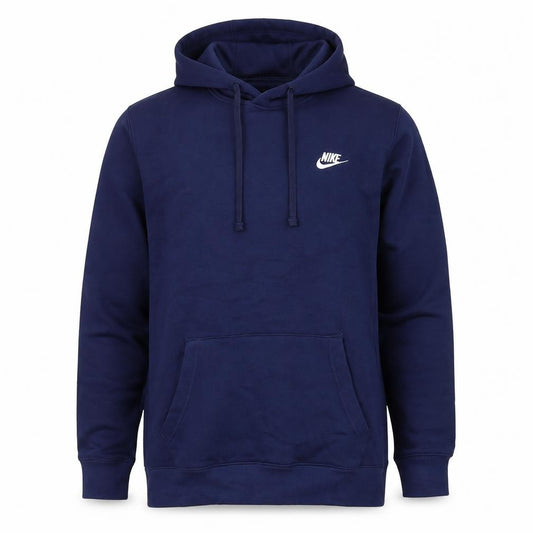 Nike Women Blue L Pullover Hoodie Logo Fleece Pockets
