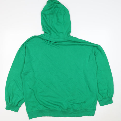 H&M Women Green UK 10 S Sprite Logo Hooded Pullover Sweatshirt