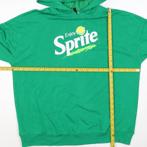 H&M Women Green UK 10 S Sprite Logo Hooded Pullover Sweatshirt