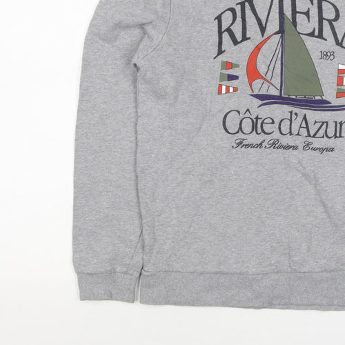 C&A Men’s Grey S Riviera Côte d’Azur Sailboat Graphic Sweatshirt