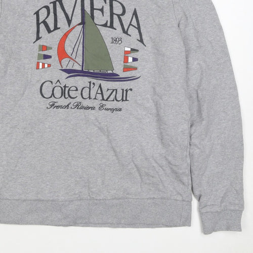 C&A Men’s Grey S Riviera Côte d’Azur Sailboat Graphic Sweatshirt