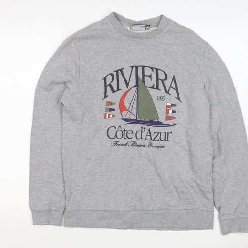 C&A Men’s Grey S Riviera Côte d’Azur Sailboat Graphic Sweatshirt