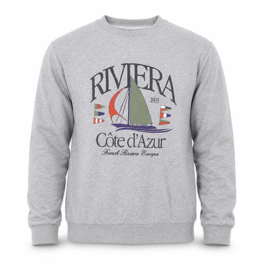 C&A Men’s Grey S Riviera Côte d’Azur Sailboat Graphic Sweatshirt