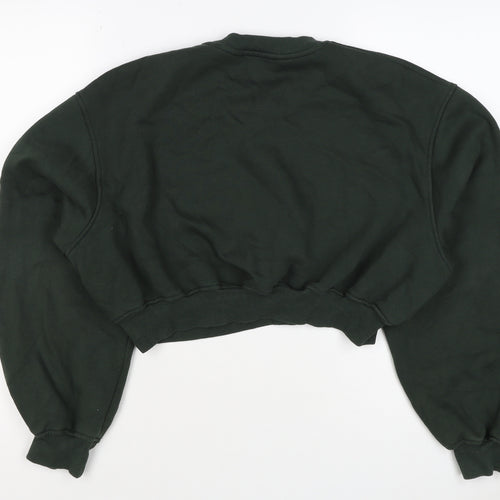 Zara Women’s Green S New York Cropped Pullover Sweatshirt