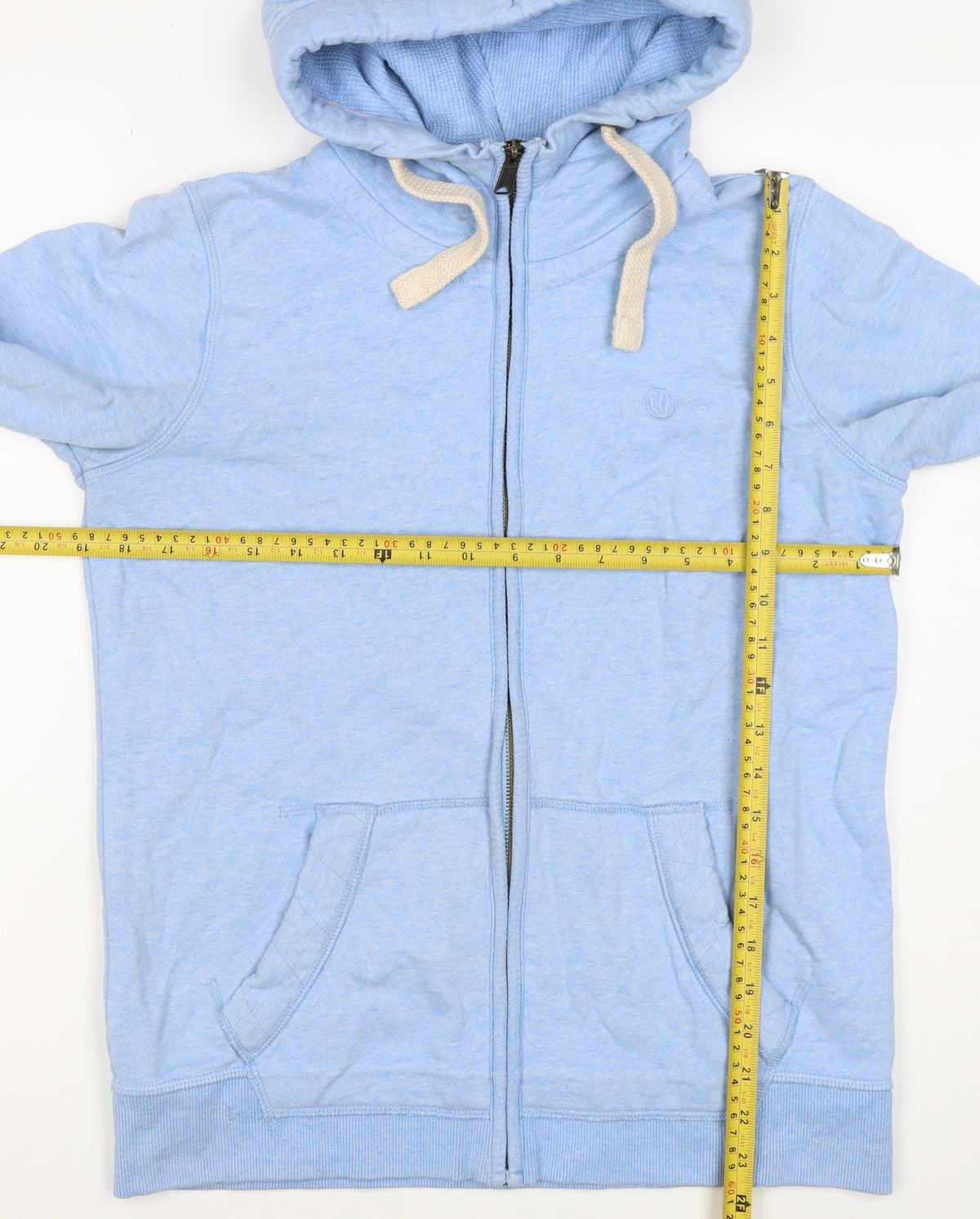 Fat Face Women Blue UK 10 Full Zip Hooded Cotton Blend Hoodie