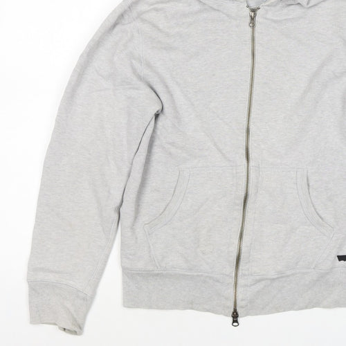 Levi's Men Grey Small Full Zip Hooded Cotton Blend Hoodie