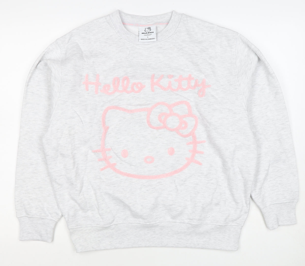 Back view of Primark Hello Kitty Women’s Grey Pink S Pullover Sweatshirt
