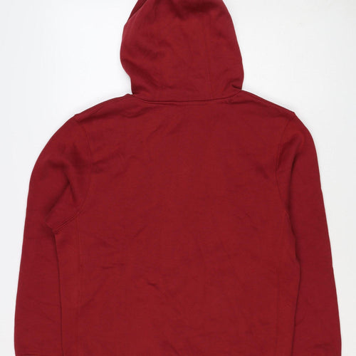 Nike Men’s Red M Pullover Hoodie Embroidered Logo Kangaroo Pocket