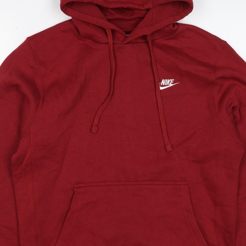 Nike Men’s Red M Pullover Hoodie Embroidered Logo Kangaroo Pocket
