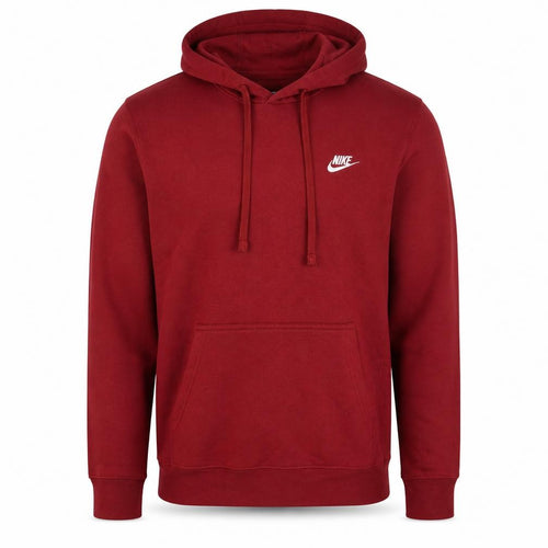 Nike Men’s Red M Pullover Hoodie Embroidered Logo Kangaroo Pocket