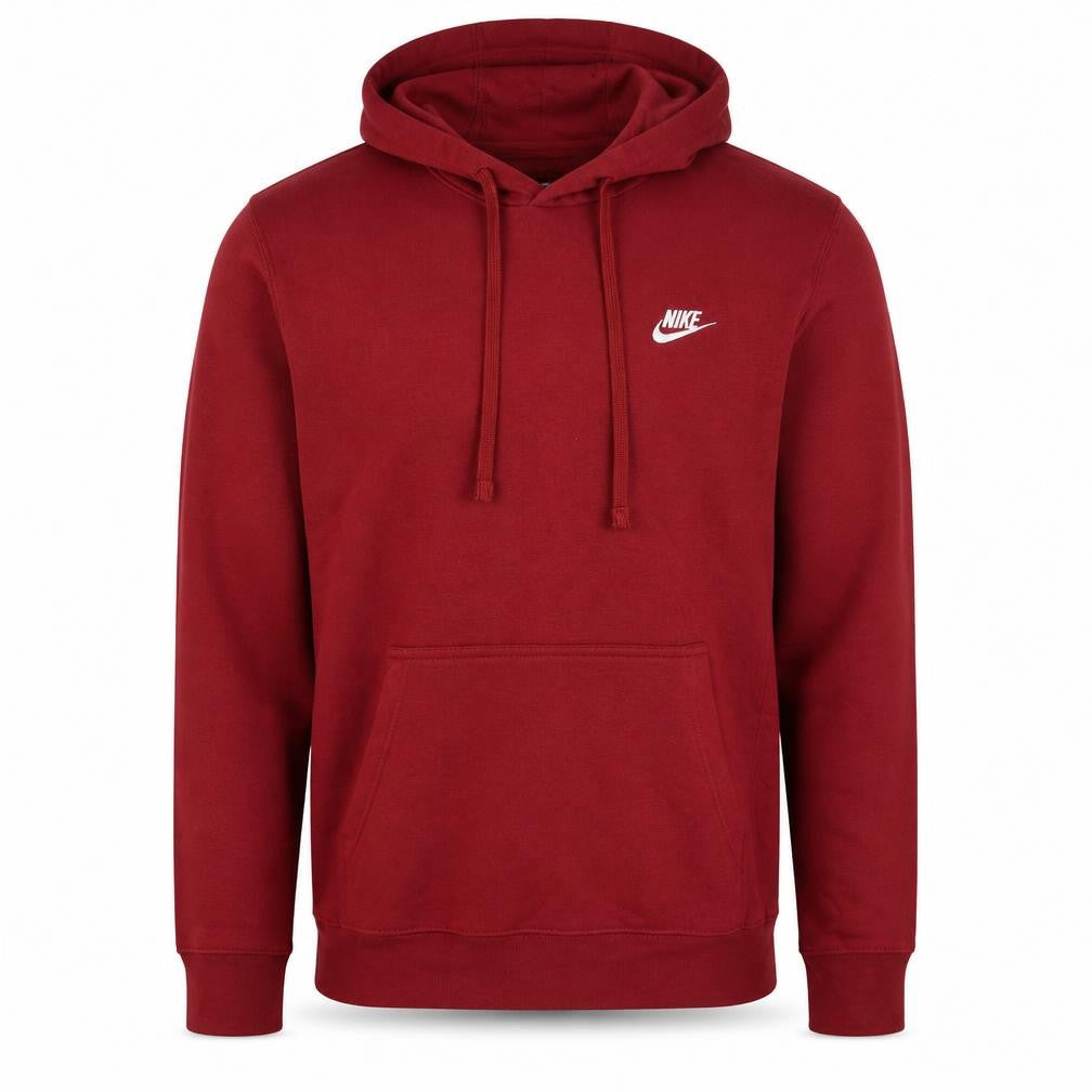 Nike Men’s Red M Pullover Hoodie Embroidered Logo Kangaroo Pocket
