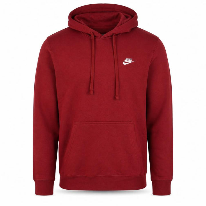 Nike Men’s Red M Pullover Hoodie Embroidered Logo Kangaroo Pocket