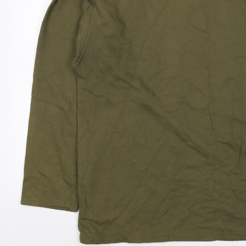 Huckleberry Men’s Green XL Wolf Graphic Cotton Pullover Sweatshirt