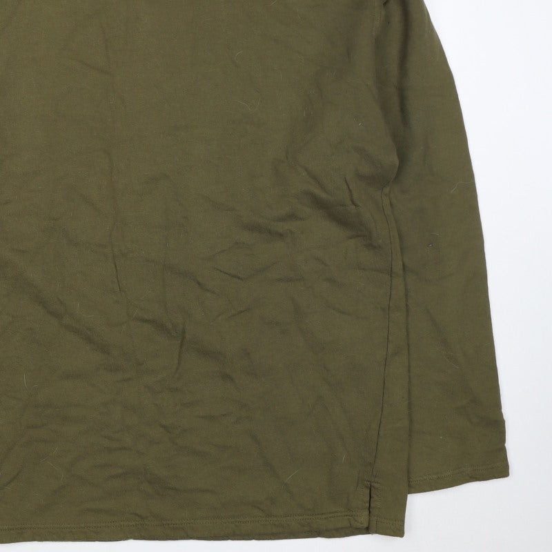 Huckleberry Men’s Green XL Wolf Graphic Cotton Pullover Sweatshirt