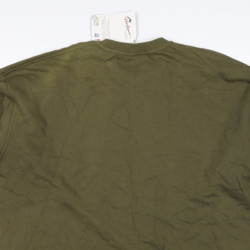 Huckleberry Men’s Green XL Wolf Graphic Cotton Pullover Sweatshirt