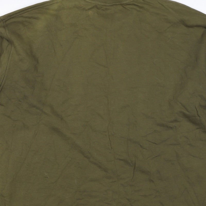 Huckleberry Men’s Green XL Wolf Graphic Cotton Pullover Sweatshirt