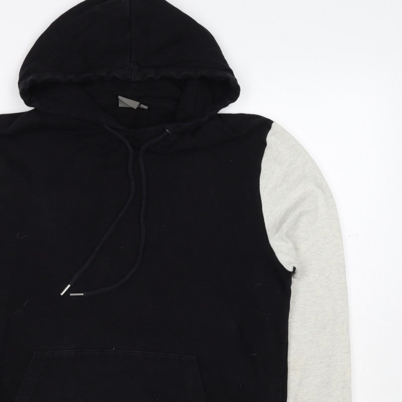ASOS Men’s Black M Pullover Hoodie Colour Block Striped Trim