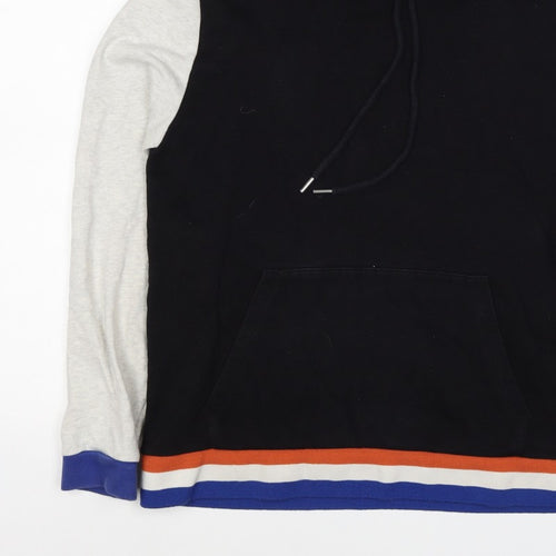 ASOS Men’s Black M Pullover Hoodie Colour Block Striped Trim