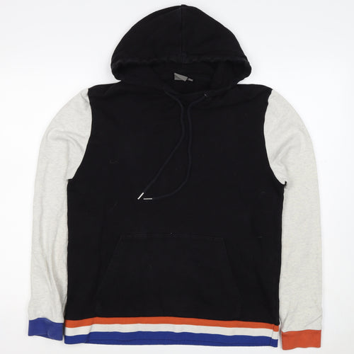 ASOS Men’s Black M Pullover Hoodie Colour Block Striped Trim