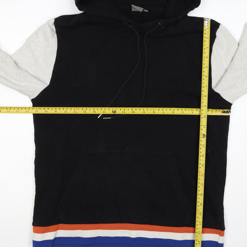 ASOS Men’s Black M Pullover Hoodie Colour Block Striped Trim