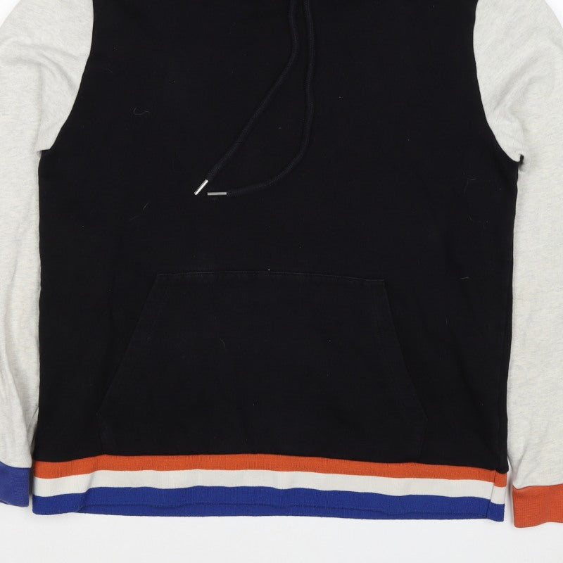 ASOS Men’s Black M Pullover Hoodie Colour Block Striped Trim