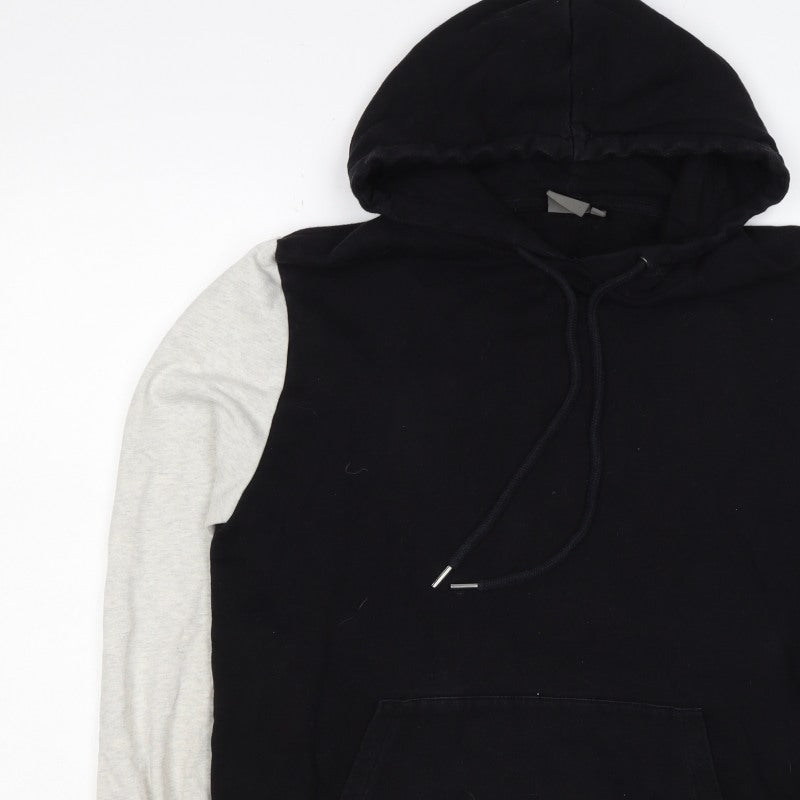 ASOS Men’s Black M Pullover Hoodie Colour Block Striped Trim