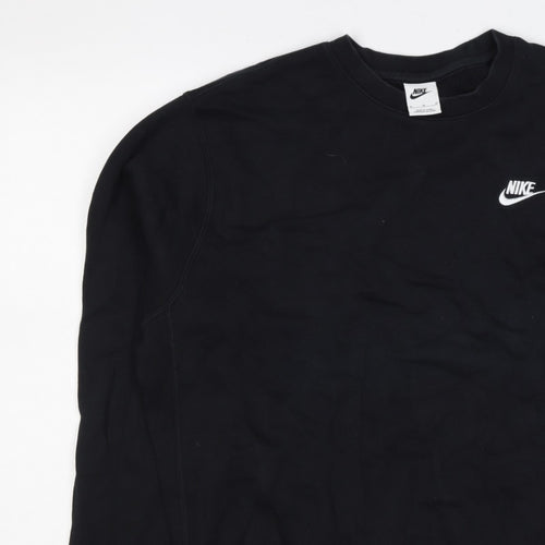 Nike Men’s Black M Crew Neck Pullover Sweatshirt Embroidered Logo