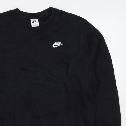 Nike Men’s Black M Crew Neck Pullover Sweatshirt Embroidered Logo
