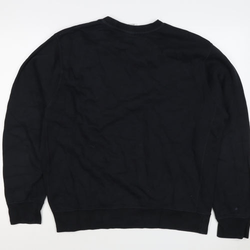 Nike Men’s Black M Crew Neck Pullover Sweatshirt Embroidered Logo