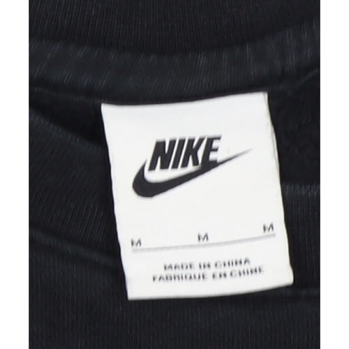 Nike Men’s Black M Crew Neck Pullover Sweatshirt Embroidered Logo