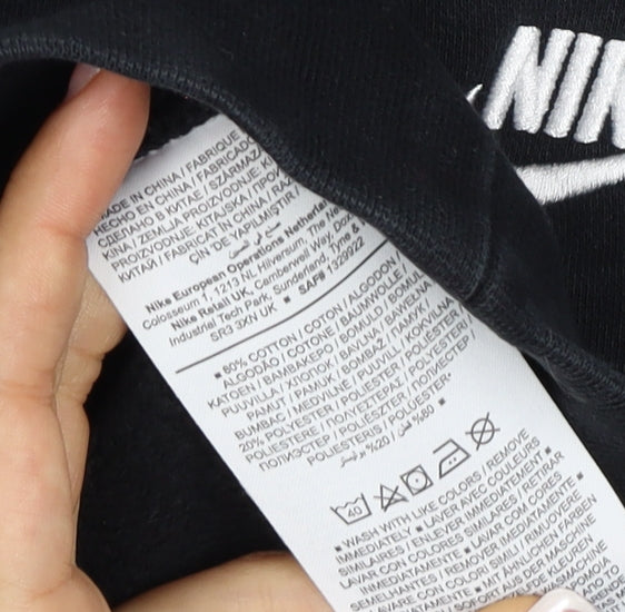Nike Men’s Black M Crew Neck Pullover Sweatshirt Embroidered Logo