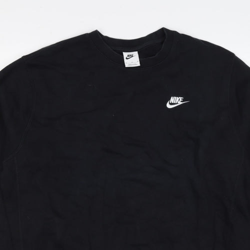 Nike Men’s Black M Crew Neck Pullover Sweatshirt Embroidered Logo