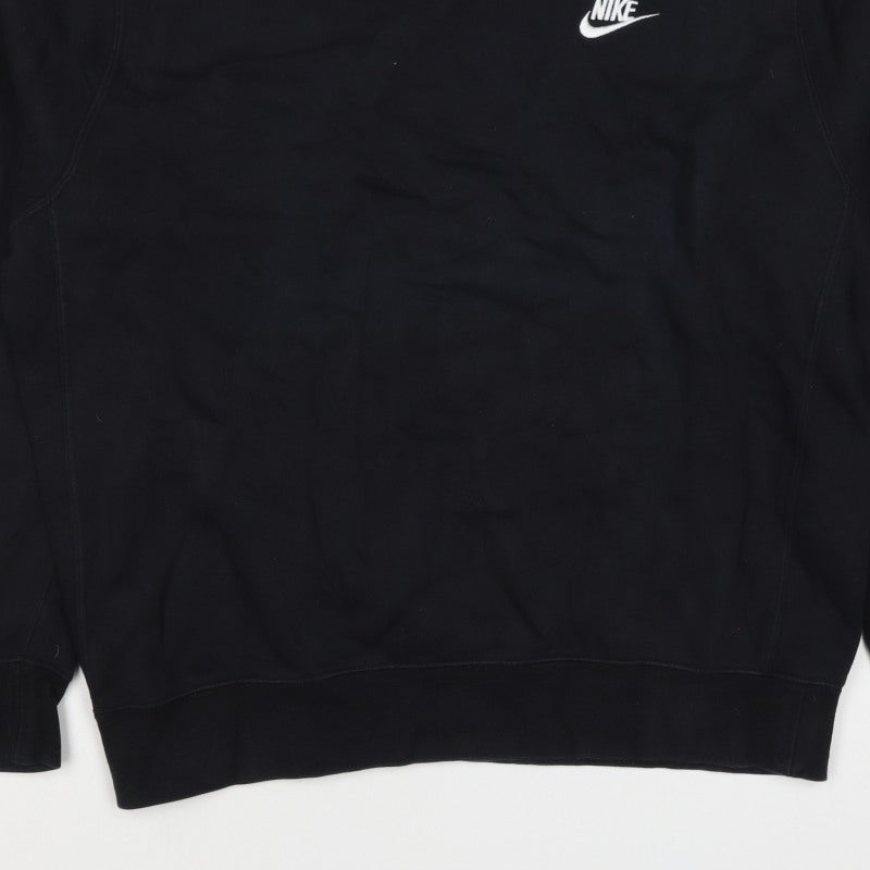 Nike Men’s Black M Crew Neck Pullover Sweatshirt Embroidered Logo