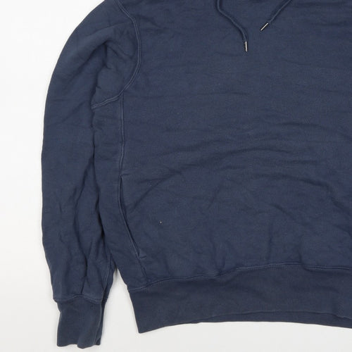 Uniqlo Men’s Blue S Pullover Hooded Cotton Fleece Hoodie Pockets