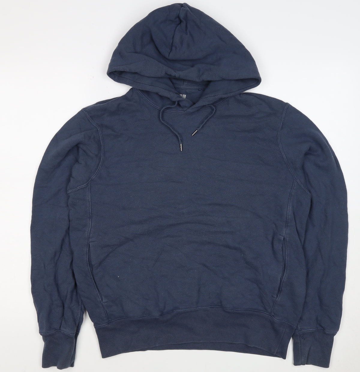 Uniqlo Men’s Blue S Pullover Hooded Cotton Fleece Hoodie Pockets
