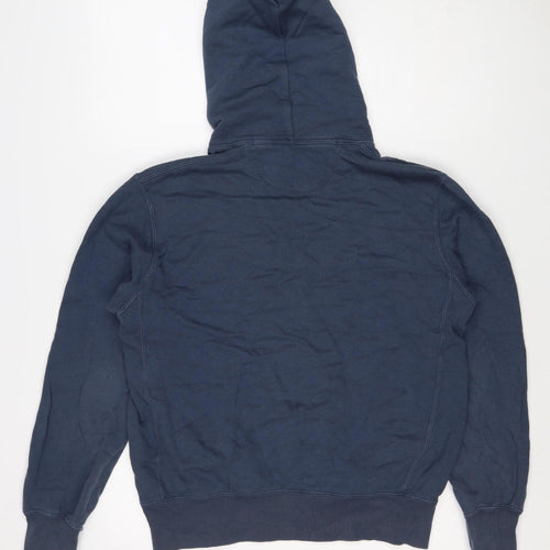 Uniqlo Men’s Blue S Pullover Hooded Cotton Fleece Hoodie Pockets