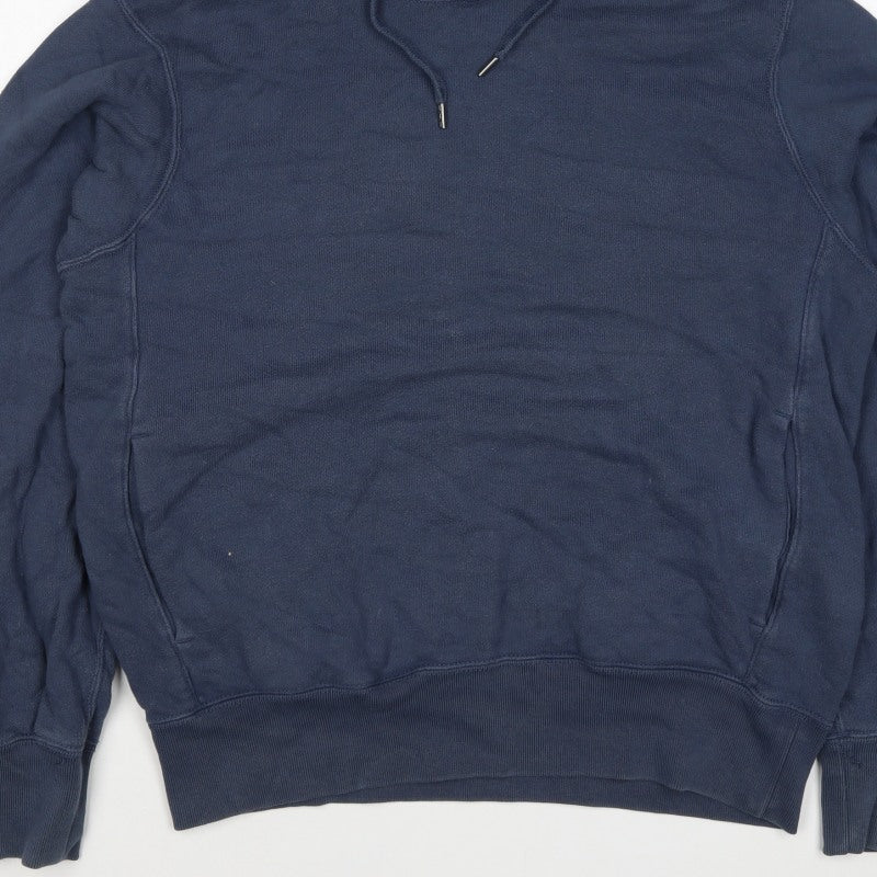 Uniqlo Men’s Blue S Pullover Hooded Cotton Fleece Hoodie Pockets
