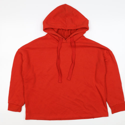 Pull&Bear Women’s Red XS Pullover Hoodie Drawstring Cotton Blend