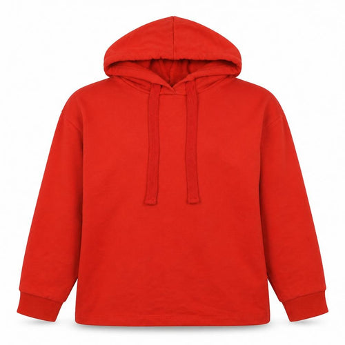 Pull&Bear Women’s Red XS Pullover Hoodie Drawstring Cotton Blend