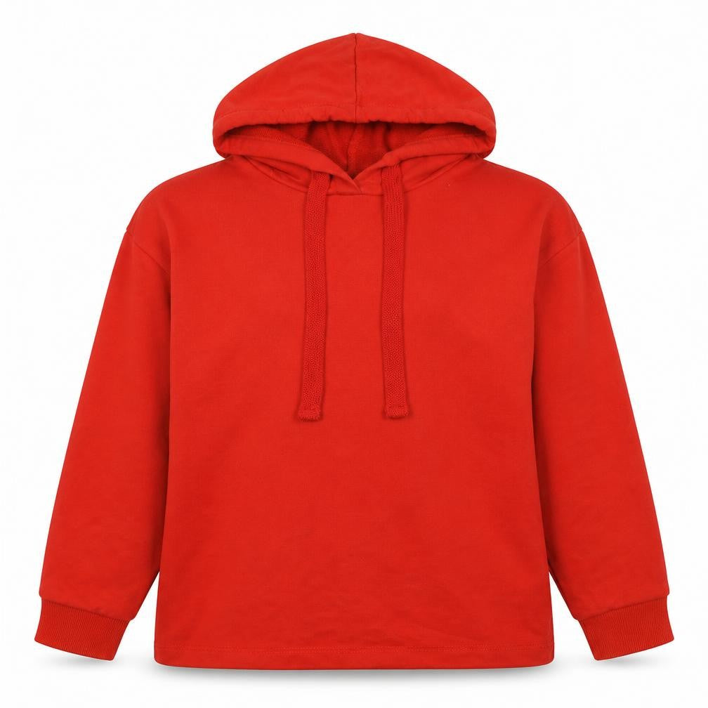 Pull&Bear Women’s Red XS Pullover Hoodie Drawstring Cotton Blend